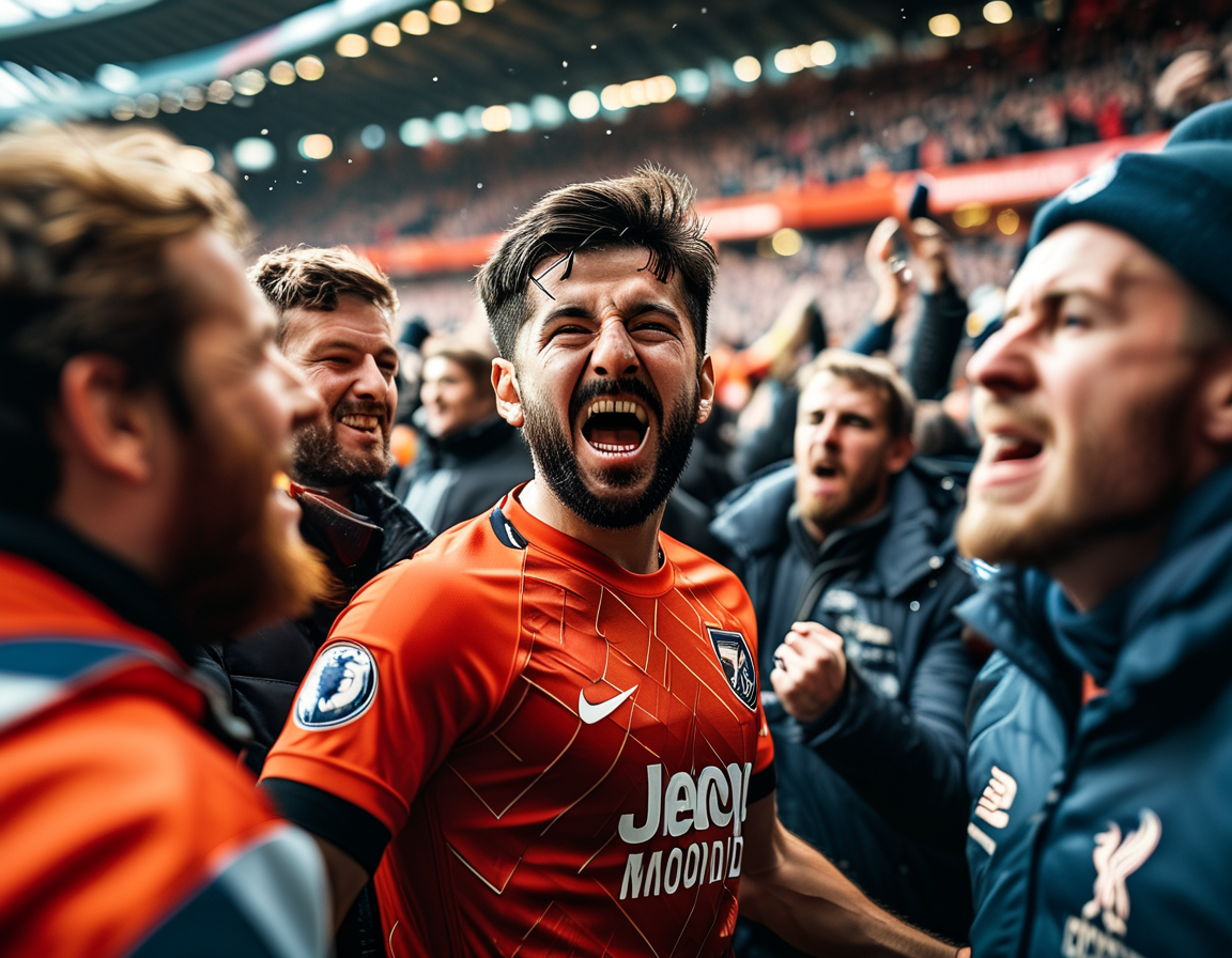 An image capturing the chaos on the pitch, highlighting Tottenham's Fraser Forster making a mistake leading to an opposition goal, showcasing the intense emotions experienced by players and fans alike.