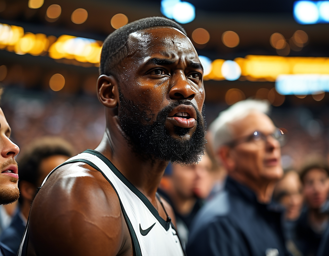 Joel Embiid walking off the court under a barrage of boos, highlighting the intense reaction from the crowd after his controversial ejection during the game.