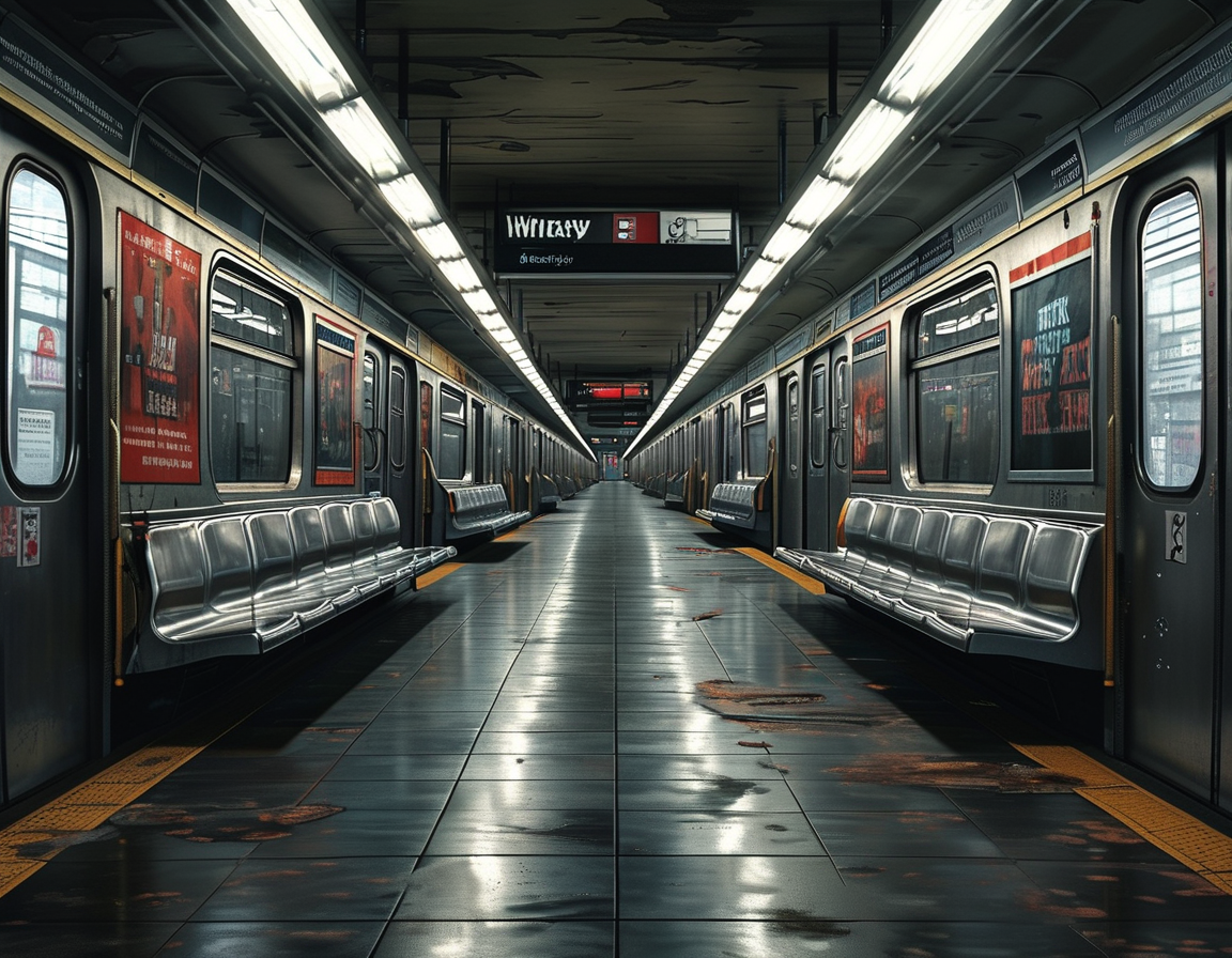 Close-up of a subway station sign with caution tape, symbolizing crime and public safety concerns in New York City following the recent incident.