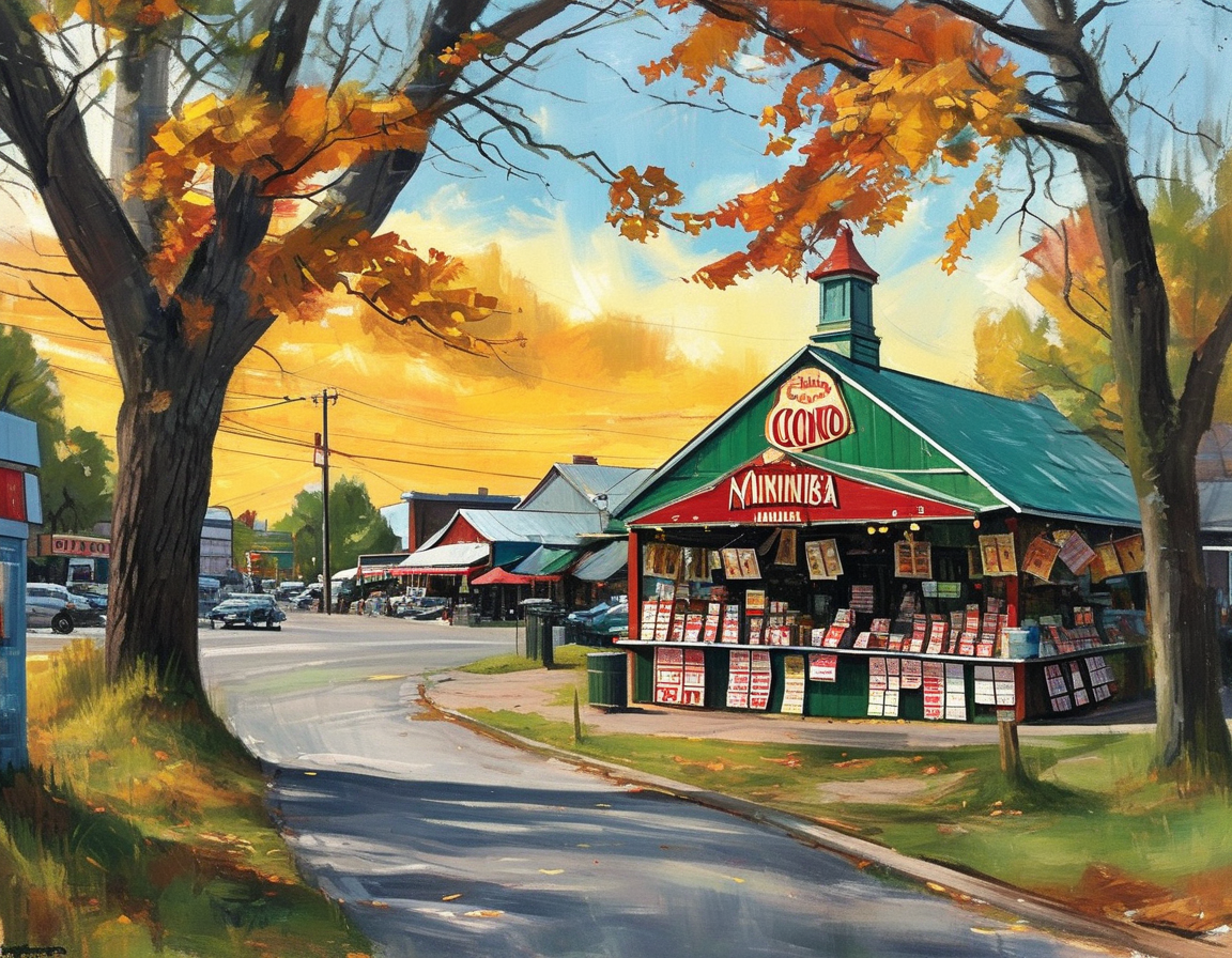 A scenic view of Delano, Minnesota with a focus on Coborn's Marketplace where the winning ticket was sold, capturing the essence of the quaint community.