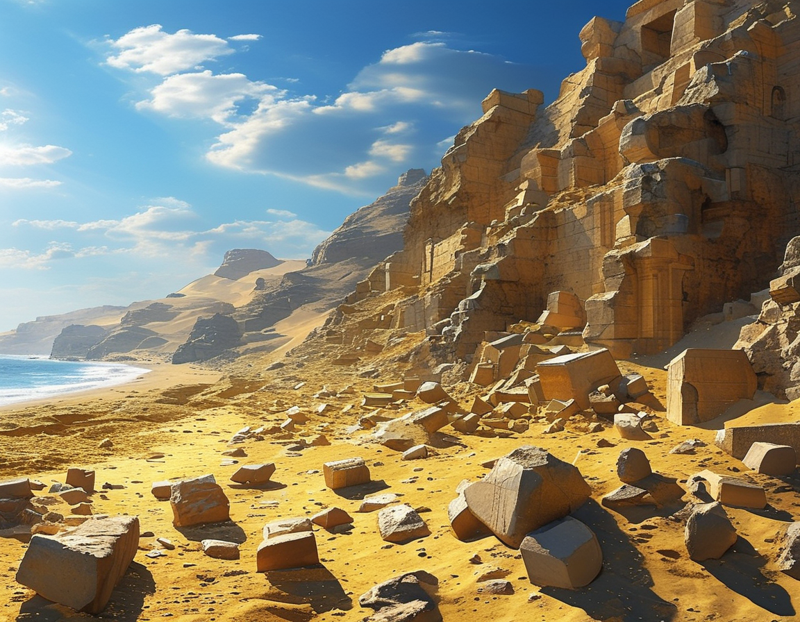 A captivating scene of ancient Roman coins unearthed in Germany, gleaming in the sunlight, hinting at their mysterious past and the lives they once shaped.