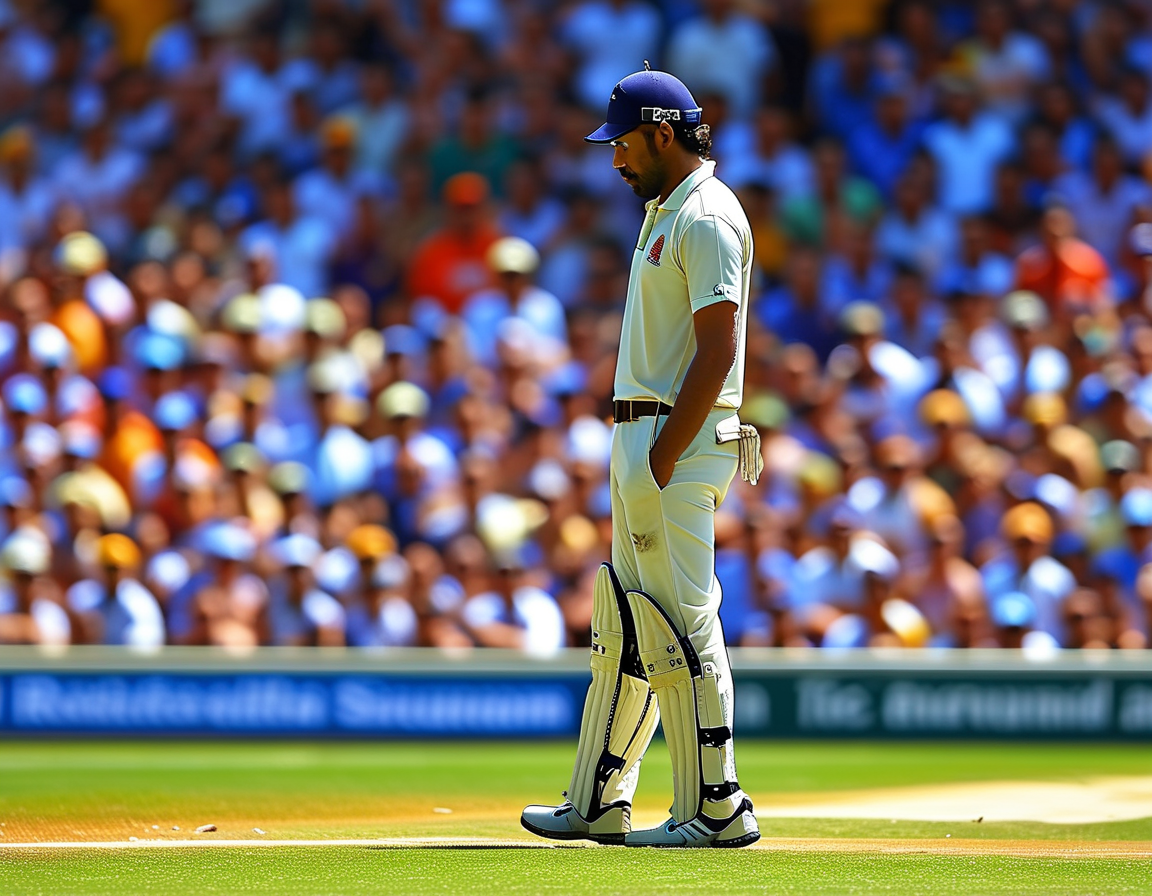 A split image of Rohit Sharma and former cricketer Katich making a critical observation during the match, capturing the contrasting views on captaincy in cricket.