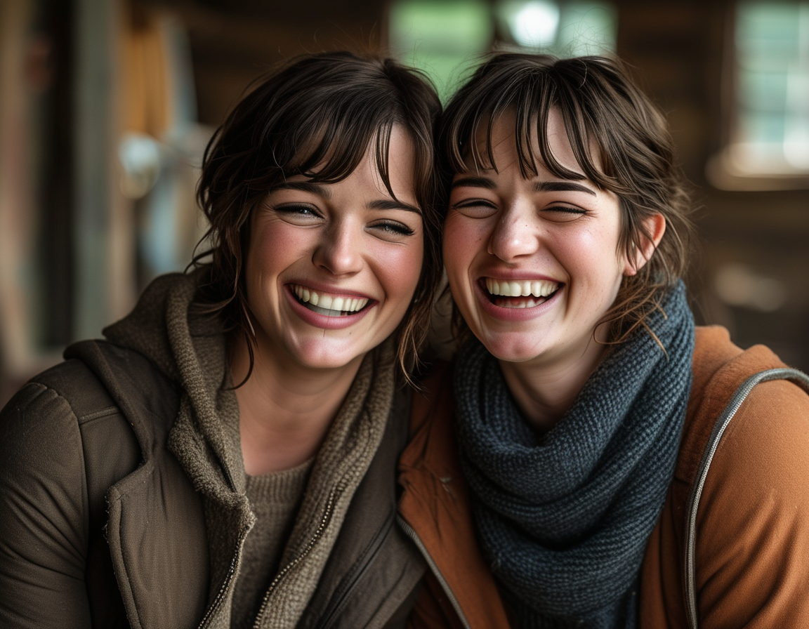 Zosia Mamet and Amanda Knox on the Laid set, surrounded by a cozy yet private atmosphere, reflecting the deep bond of friendship explored in the series.