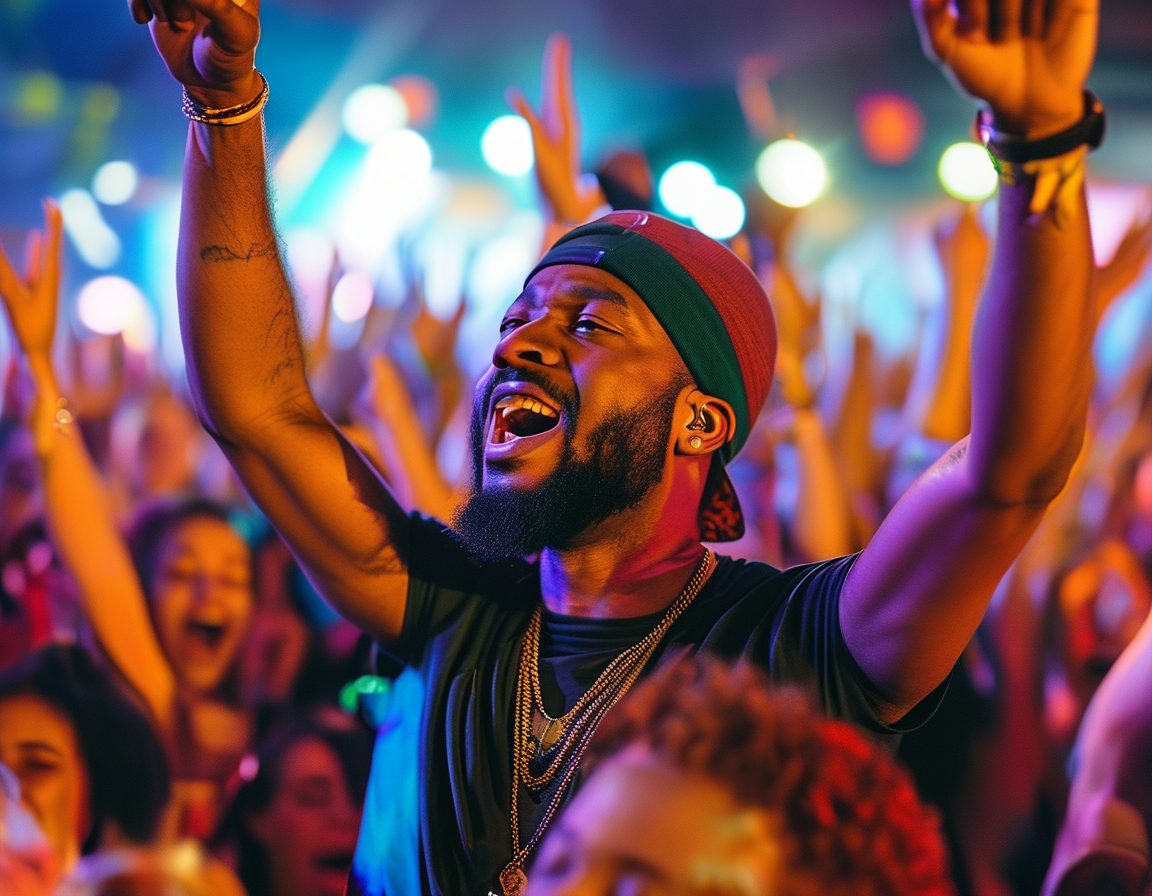 An artistic image summarizing OG Maco's influential career, incorporating elements like music notes and graffiti art, symbolizing his impact on the hip-hop scene.