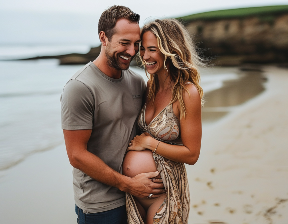 A collage of Michelle and Mark from their engagement to their recent baby announcement, showcasing the love and evolution of their relationship over the years.