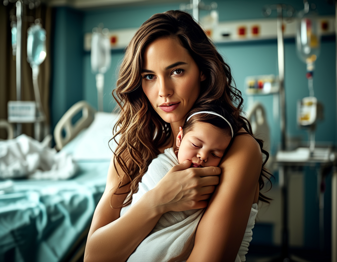 A serene family scene during Hanukkah, showcasing Gal Gadot and her children surrounded by candles, symbolizing hope and resilience in difficult times.