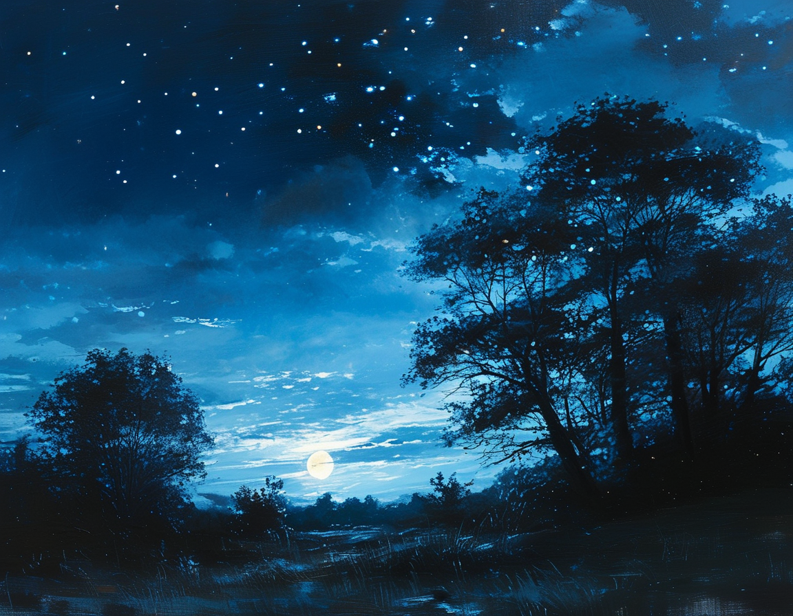 A group of friends stargazing on a blanket under a dark sky, with telescopes set up, enjoying the absence of moonlight and connecting with the cosmos.
