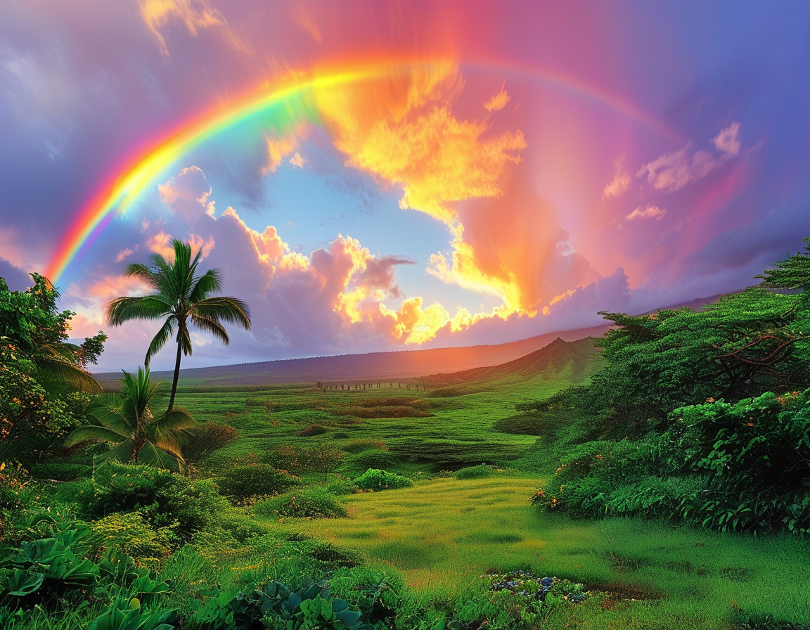 A close-up shot of a flaming rainbow against a clear blue sky, highlighting the vivid reds, oranges, and yellows that make this natural wonder truly spectacular.