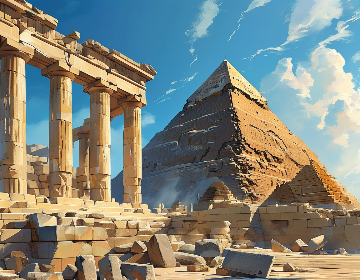 An image highlighting ancient Egyptian fashion with individuals adorned in ornate linen garments and makeup, embodying beauty and social status in a bustling market.