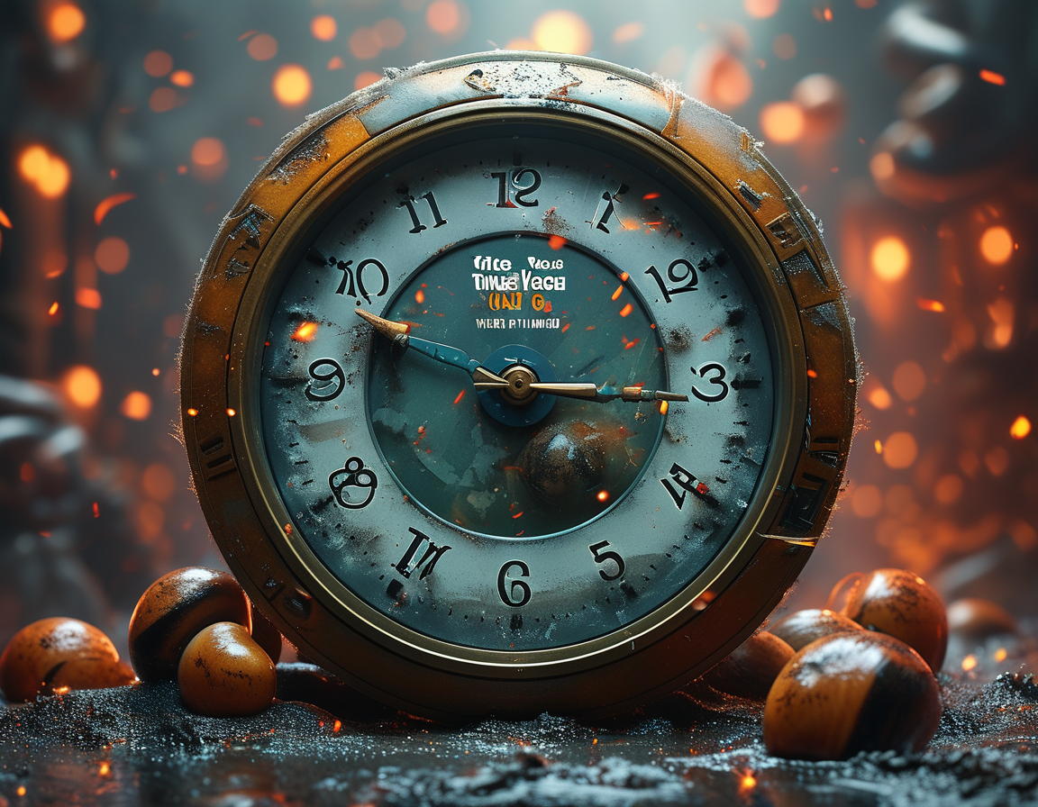 An artistic representation of a clock counting down to the premiere date of Squid Game 3, with iconic imagery from the series in the background, showcasing anticipation and excitement among fans.