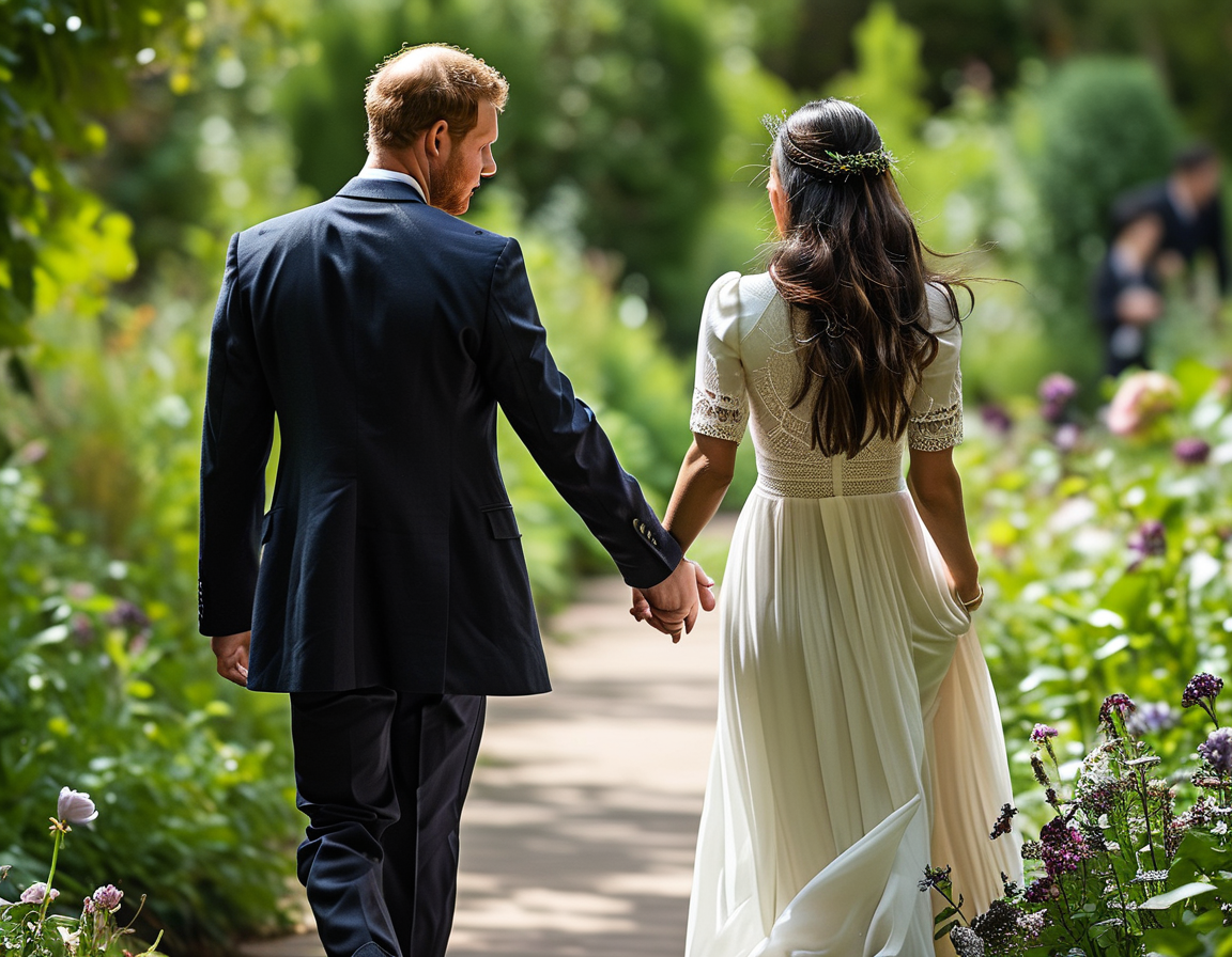 A family portrait showcasing Prince Harry and Meghan with their two children, Archie and Lilibet, radiating warmth and love, reflecting their commitment to family life in a serene California setting.