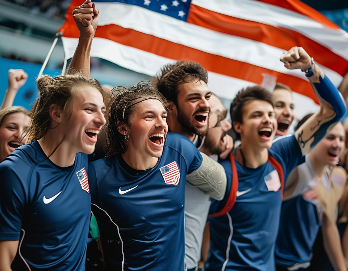 A tense moment during the overtime, with Teddy Stiga skating alone towards the goal, poised to score the winning point for Team USA while spectators hold their breath in anticipation.