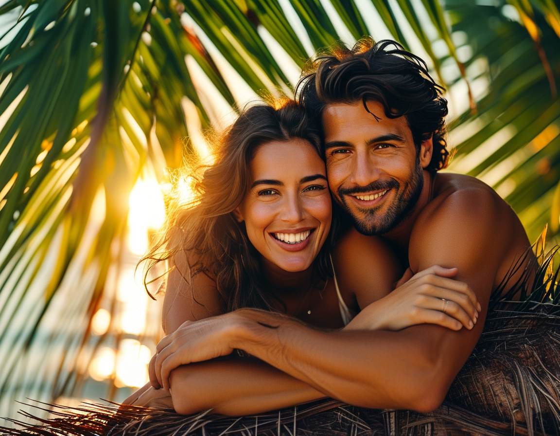 A close-up shot of Sam Asghari and Brooke Irvine gazing affectionately into each other’s eyes, captured in a moment of connection and joy, conveying the essence of their new relationship.
