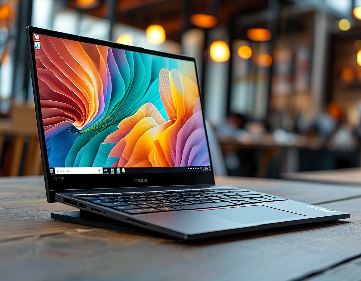 An image depicting a sleek ultrabook powered by the 200HX series, accentuating its design that merges high performance with portability for modern users.