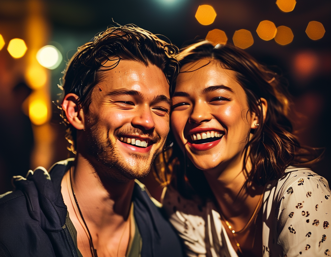A candid photo of Tom Holland and Zendaya sharing a laugh together, embodying their playful relationship and mutual support in the spotlight of Hollywood.