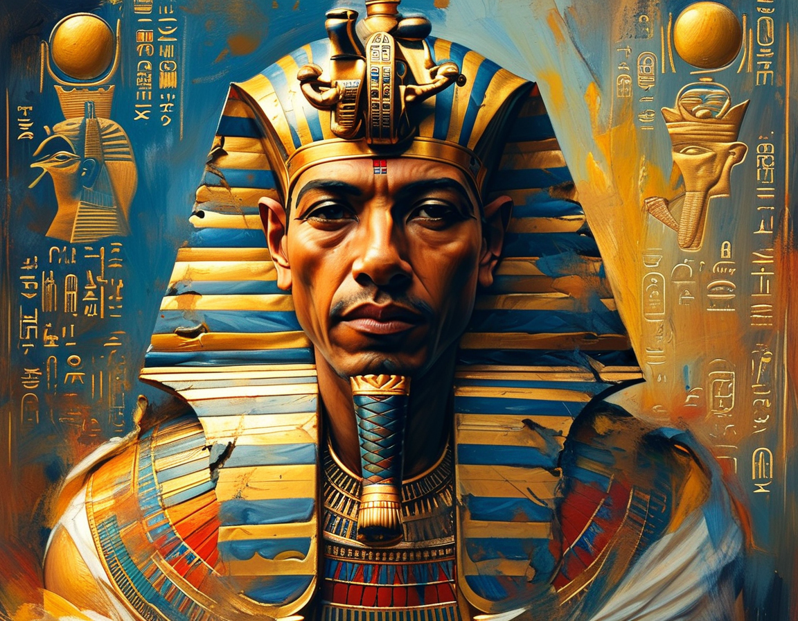 An artistic depiction of the Great Pyramid of Giza at sunset, highlighting its colossal structure against a picturesque desert backdrop, symbolizing ancient Egyptian ambition.