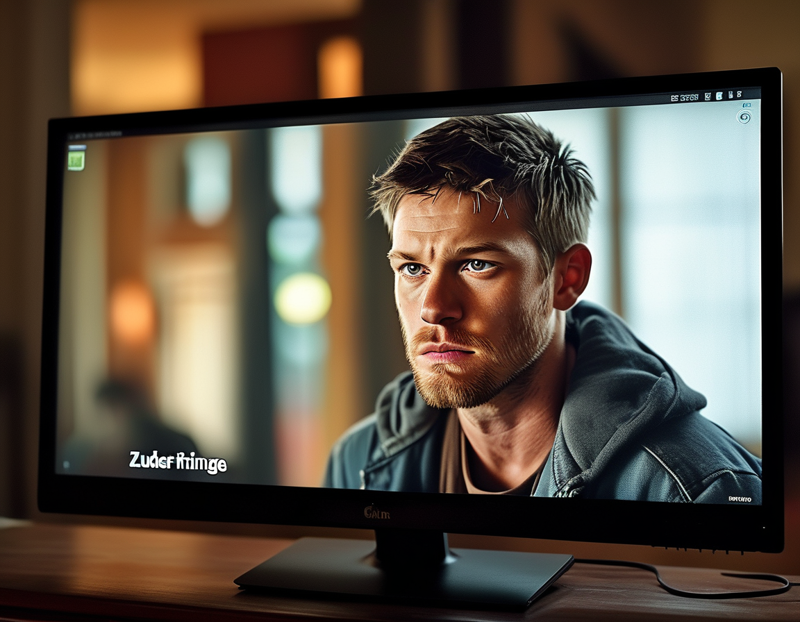 An artistic representation capturing the contrast of fame and personal struggles, featuring a shadowy figure overshadowing a bright TV screen displaying happy family moments from 'Home Improvement'.