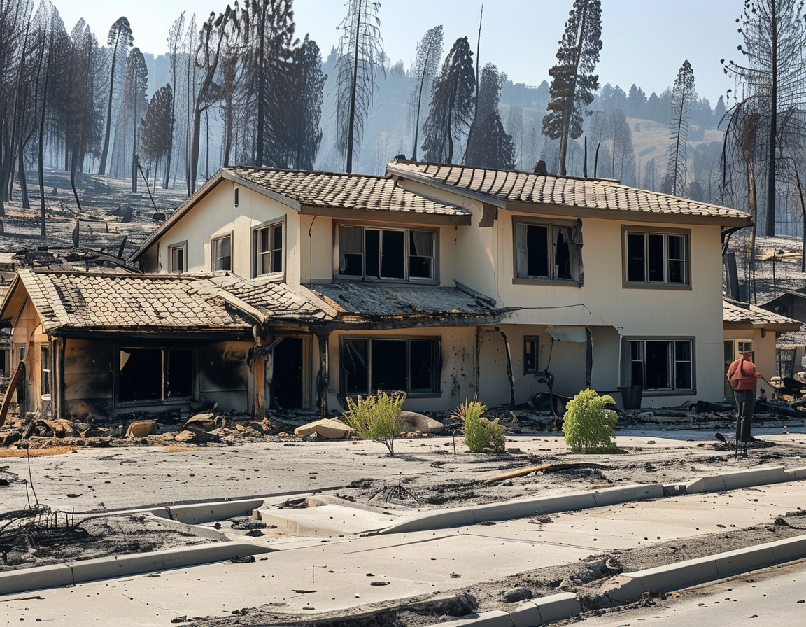 Community members gathering to discuss recovery strategies after California wildfires, emphasizing teamwork and resilience in the face of adversity.