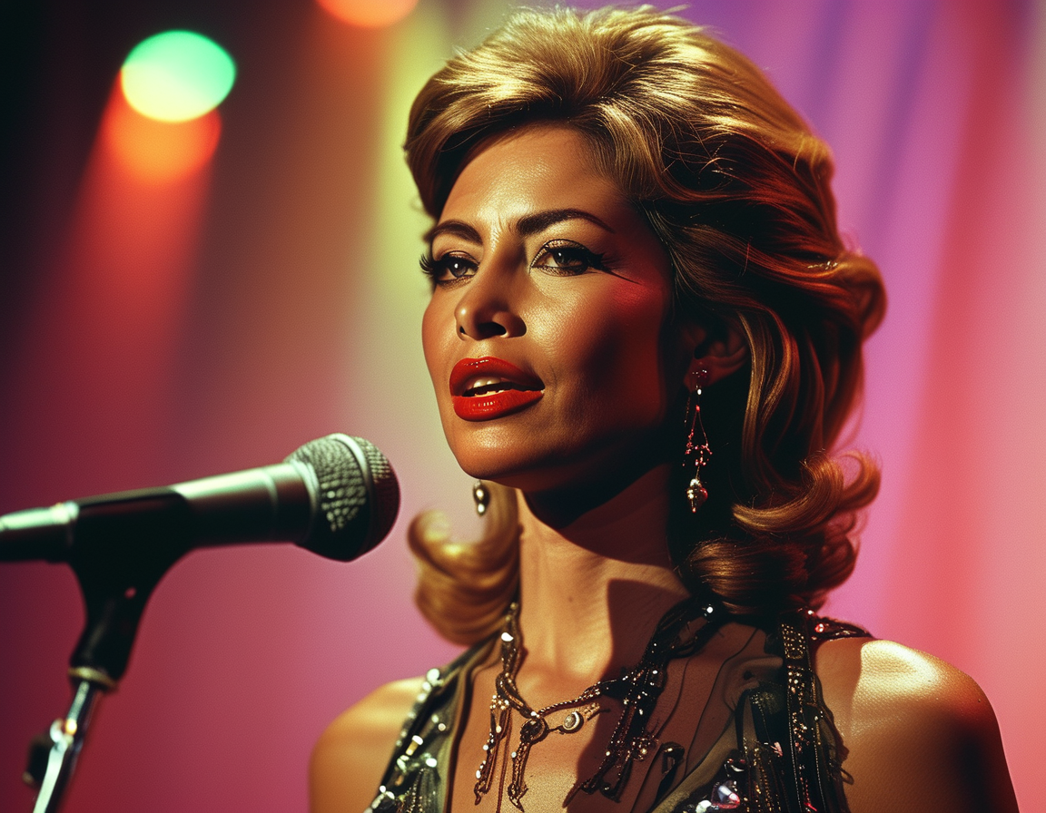 Anita Bryant performing on stage in the 1960s, showcasing her musical talent and public persona as a glamorous singer.