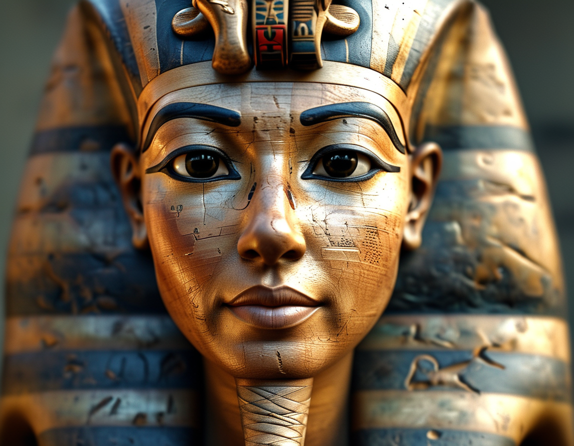 A digital reconstruction of Ta-Kush, the ancient Egyptian mummy, showcasing her facial features as imagined by modern science and technology.