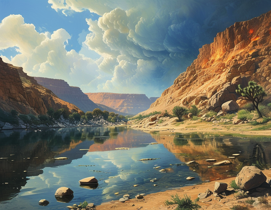 A serene view of Topanga Canyon, showcasing the natural beauty that Joshua Jackson cherished in his childhood, now threatened by advancing wildfires. The landscape illustrates both peace and potential devastation.