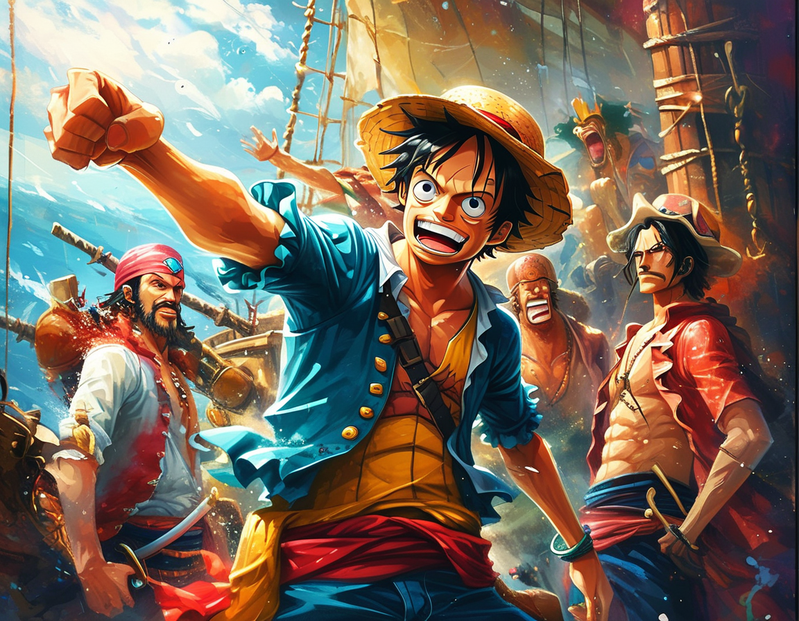 A crowded anime convention with fans cosplaying as various characters from 'One Piece', showcasing the community's enthusiasm and passion for the series.