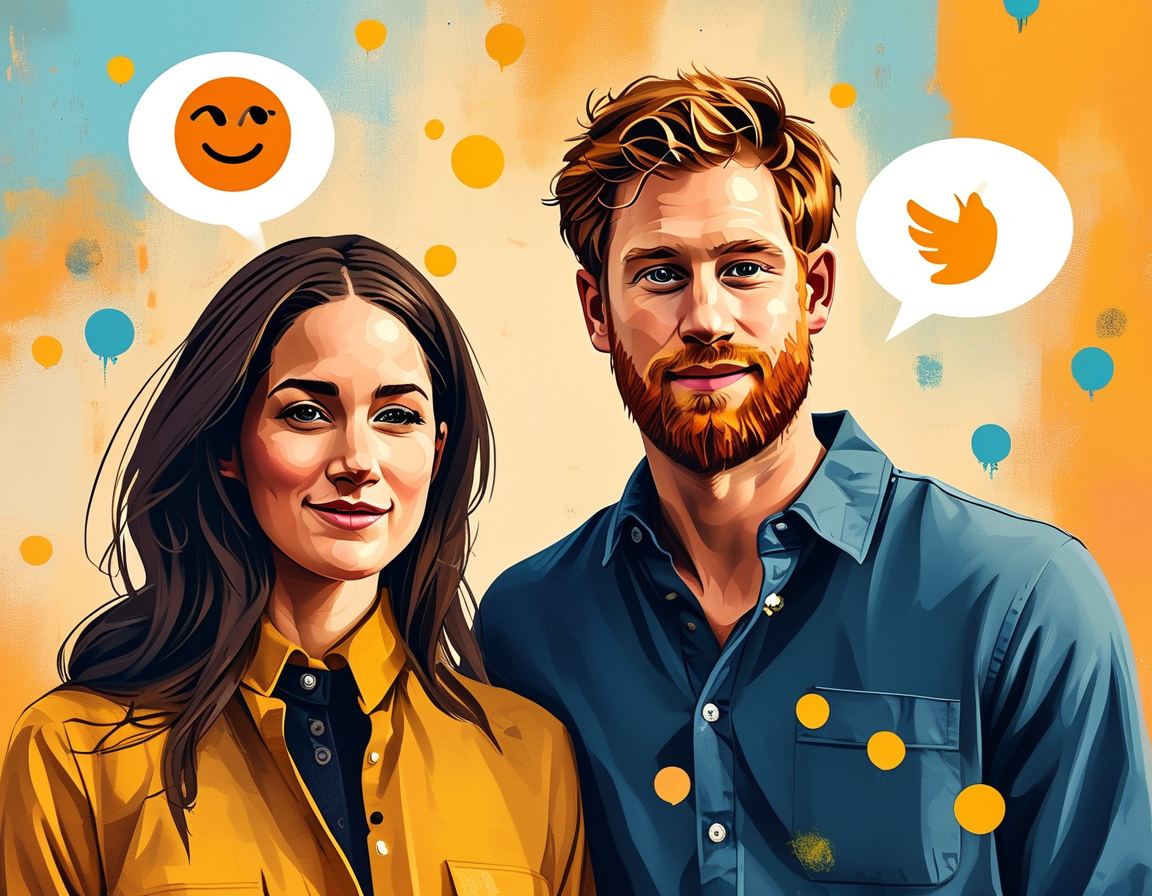 A conceptual image of a broken chain representing the spread of misinformation, juxtaposed with symbols of protection and community advocacy led by Meghan and Harry.