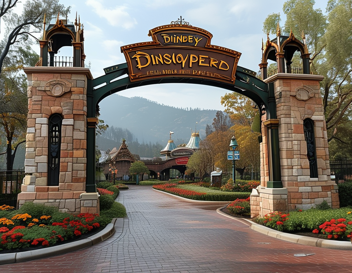 An illustration of a Disney cast member distributing essential supplies to fellow employees affected by the wildfires, symbolizing the active support and unity among the Disney community.