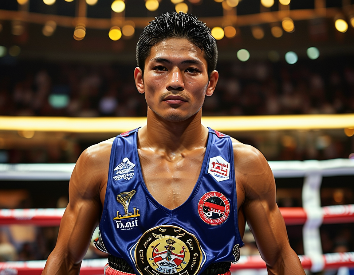 A promotional poster for Inoue's fight against Ye Joon Kim, displaying dates, venue, and both fighters with a dynamic action-shot design that captivates boxing fans.