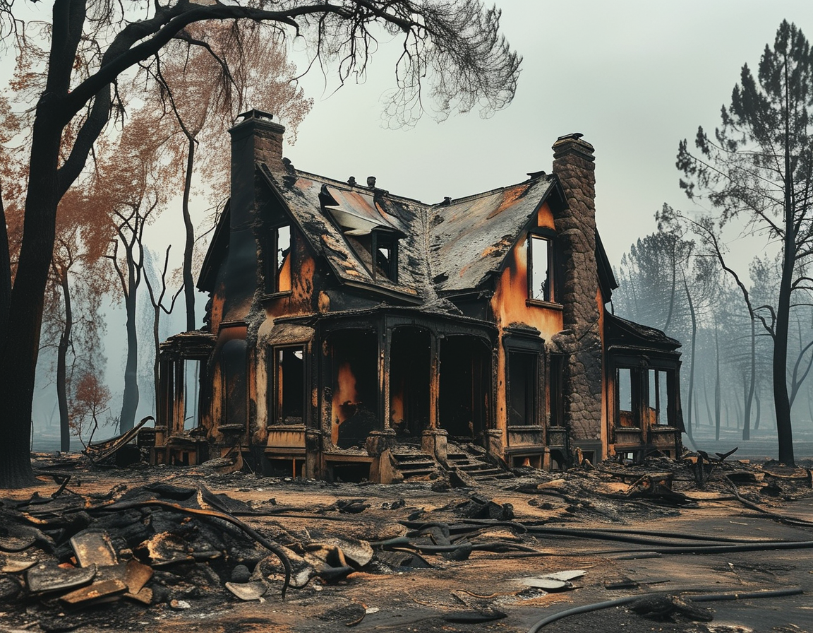 Eric Nickerson standing near the ruins of his father's house, looking contemplative as he reminisces about cherished memories and the legacy of love left behind.