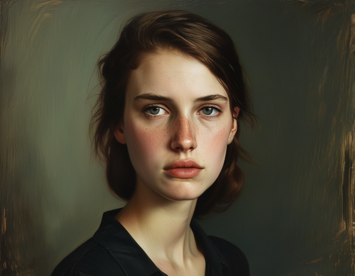A somber image of a young woman with a thoughtful expression, symbolizing Ellen Greenberg's lost potential and the quest for truth surrounding her mysterious death.