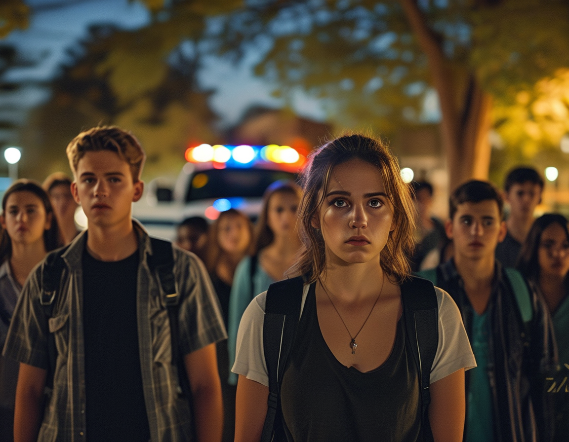 A group of students meeting in a study area, engaged in conversation about campus security, illustrating the continuous dialogue sparked by the impersonation incident.