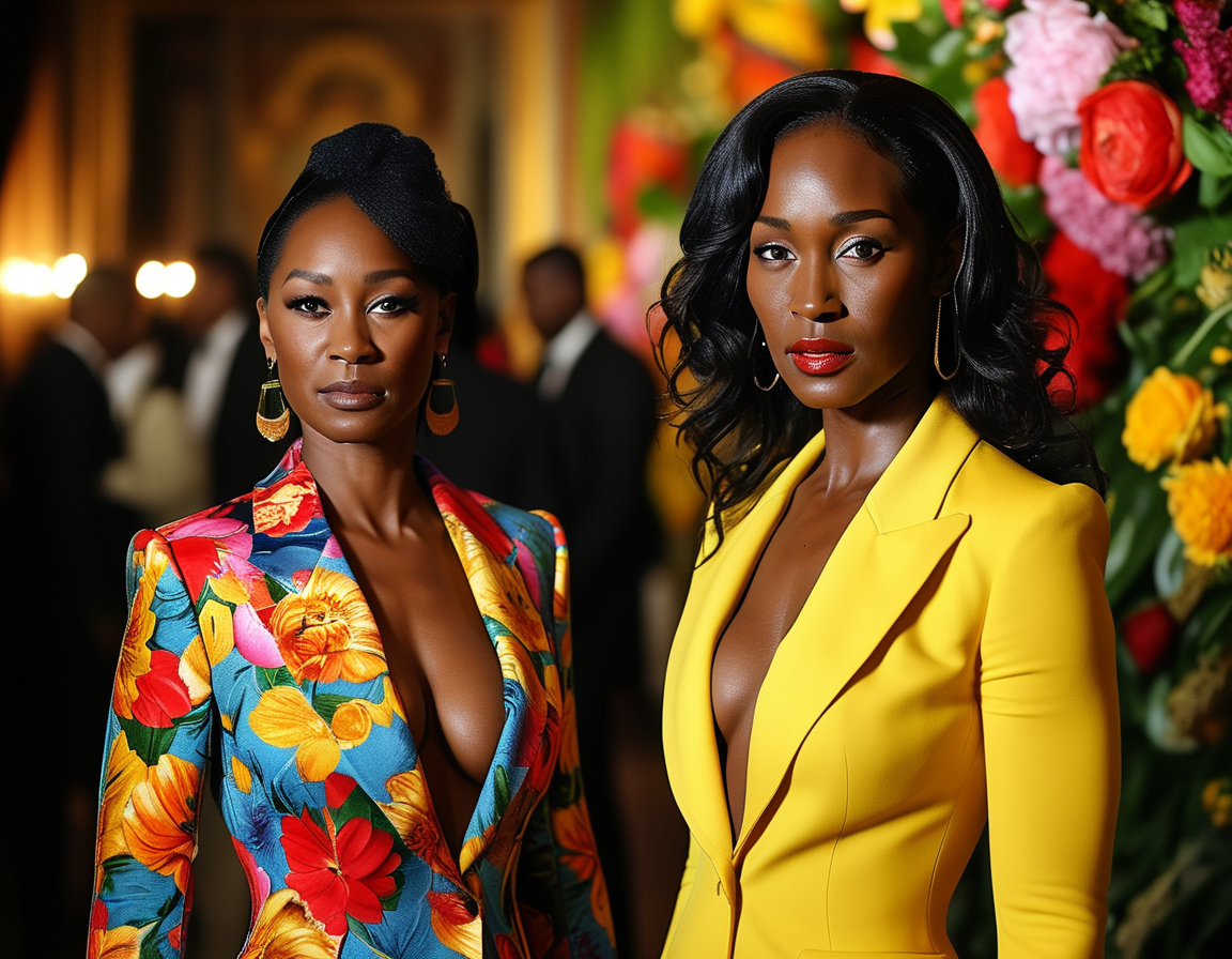 Close-up of fashion icons at NYFW, smiling and taking selfies, showcasing the excitement and camaraderie among stars during Christian Siriano's show.