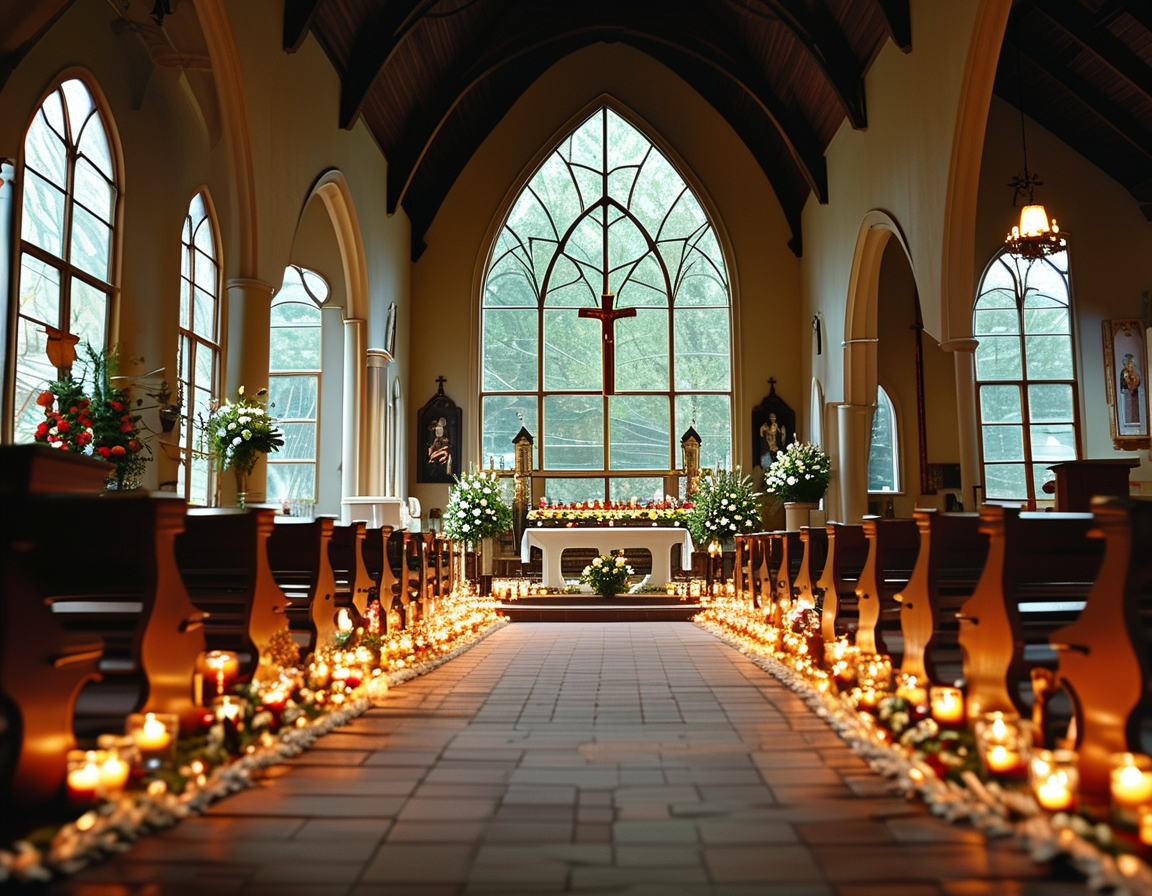 An image symbolizing the cycle of violence and justice, featuring handcuffs, a gavel, and a blurred photo of a serene church, contrasting peace with tragedy.