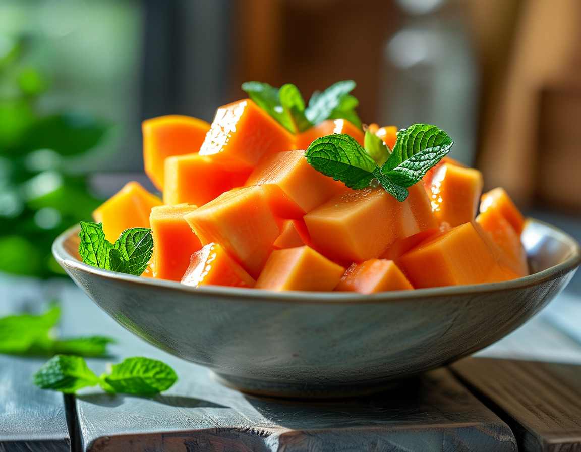 An infographic showcasing the various health benefits of papaya, including its nutrients, digestive aid, and skin care properties, displayed against a tropical background.
