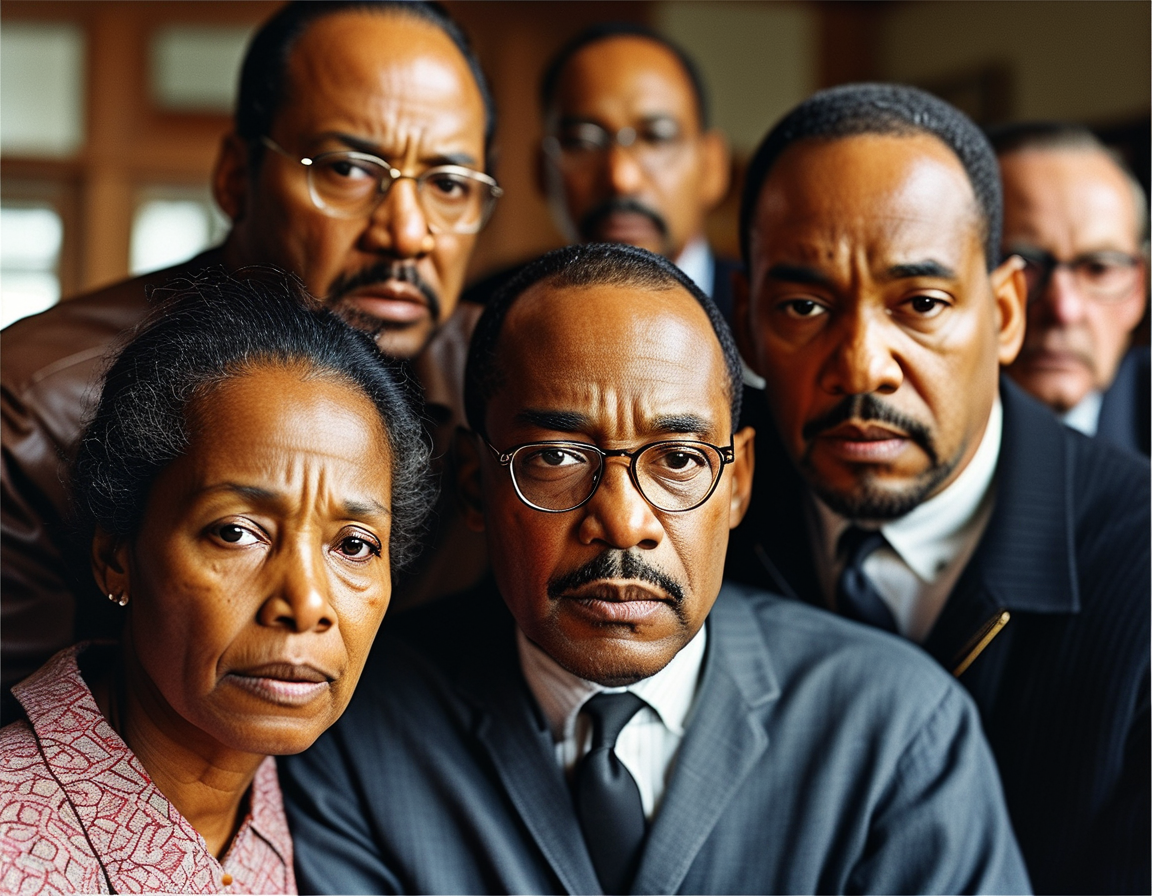 An emotional candid shot of a family member holding a vintage photo of Dr. King, symbolizing the deep emotional connections and the fear of potential smears against his legacy with the document release.