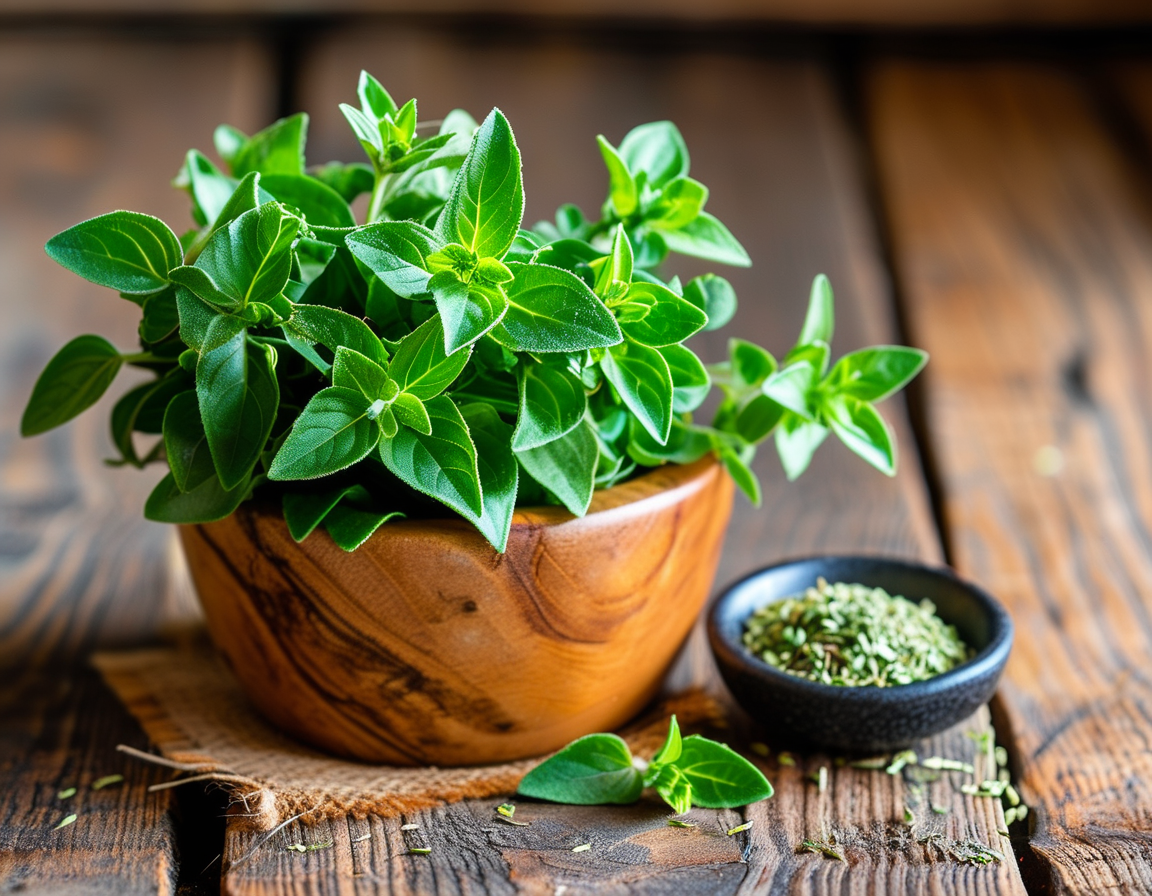 A calming scene with an essential oil diffuser releasing steam infused with oregano oil, representing its use in aromatherapy to uplift mood and create a soothing atmosphere.