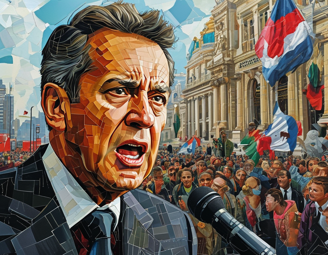 Illustration showing a symbolic representation of cryptocurrency with a broken coin and the Argentine flag in the background, hinting at loss and mistrust.