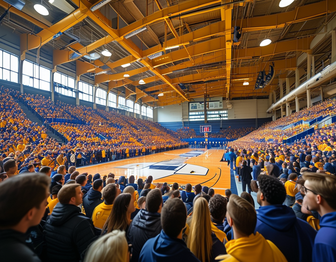 Action shot of UConn and Villanova players battling for possession on the court, highlighting the intensity and competitiveness of collegiate basketball.