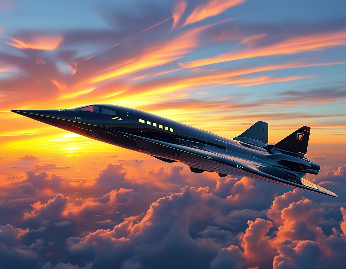 Elon Musk at a press event, confidently presenting the concept of the light-speed jet to an enthusiastic audience, highlighting the potential revolution in air travel.